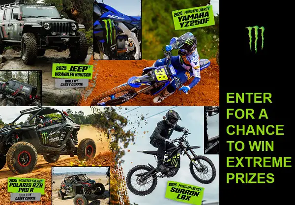 Monster Energy is offering the largest gear and prize giveaway